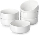 24 OZ Cereal Bowls, Porcelain Soup Oatmeal Bowls Set of 6, Kitchen Ceramic Serving Bowl, Dishwasher Microwave Oven Safe, White, Series