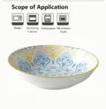 Ceramic Dinner Plates, Assorted  Patterned Stoneware Dish, Microwave and Dishwasher Safe Tableware for Home and Kitchen - Image 2