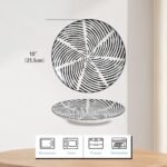 Dinner Plates Ceramic Plate Set - 10 Inch Large Porcelain Round Plate Sets of 6 - Flat Modern Black Pattern Dining Plates for Kitchen | Family - Dishwasher | Microwave | Oven Safe - Image 2