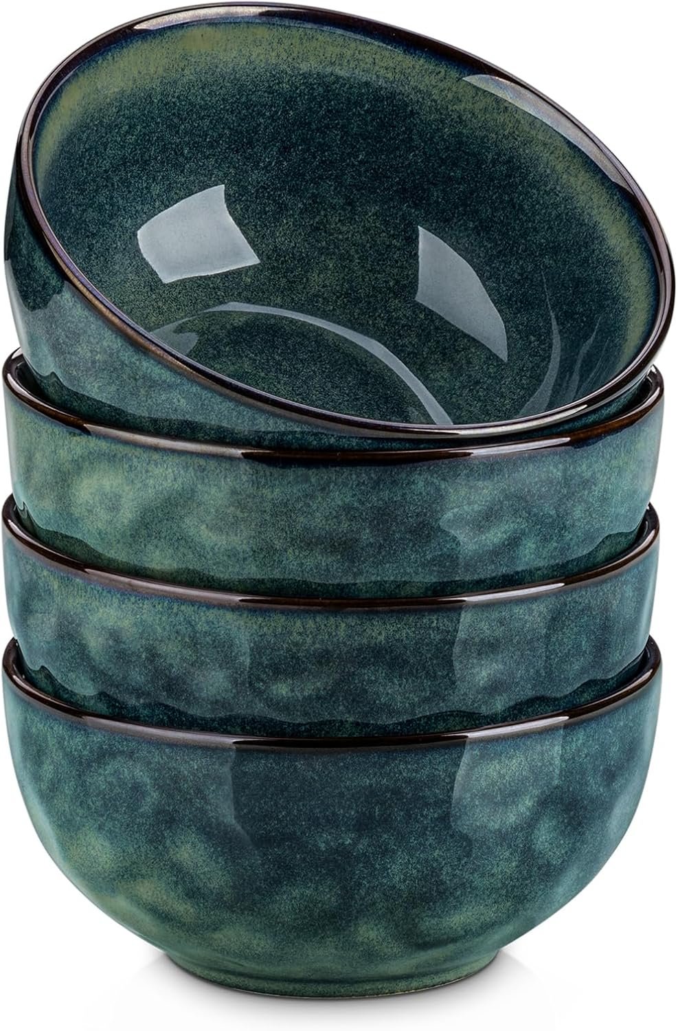 7103z2D6CL._AC_SL1500_.jpg Starry 24oz Bowls for Soup, Ceramic Deep Soup Bowls Set of 4, Green Cereal Bowls Set for Kitchen, Salad Bowls Set, Pasta Oatmeal Bowls, Lead-free, Dishwasher & Microwave Oven Safe - Image 1