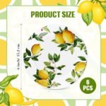 6 Pcs Ceramic Plates Lemon Dreams Ceramic Plates 6 Inch Yellow Dinner Salad Appetizer Dessert Dish for Wedding Baby Shower Summer Birthday Party Supplies Table Decorations (Lemon) - Image 2