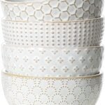 Cereal bowls 26 oz, Ceramic Soup Bowl for Kitchen,Suit For Housewarming - 6 Inch, Set of 4, Arctic white