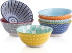 Porcelain Ice Cream Bowls Set of 6, Small Bowls, Ceramic bowls for Dessert, Ice Cream, Variety of Colors