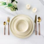 Stoneware Dinnerware Sets for 4,Round Reactive Glaze Ceramic Plates and Bowls Set,Highly Scrath Resistant | Dishwasher & Microwave Safe Dishes Set,Service for 4 (12pc) - Image 2