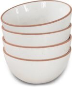 Ceramic Bowls For Kitchen, 28oz - Bowl Set of 4 - For Cereal, Salad, Pasta, Soup, Dessert, Serving etc - Dishwasher, Microwave, and Oven Safe - For Breakfast, Lunch and Dinner - Vanilla White