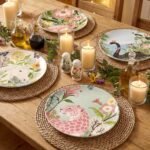 4 Piece Ceramic Plates Set, 8.5Inch Dessert & Salad,Appetizer Plates，Illustrated style Prints, Suitable for Serving Pasta, Pizza. Dishwasher, MicrowaveSafe.gift for birthdays and holidays(8.5inch) - Image 2