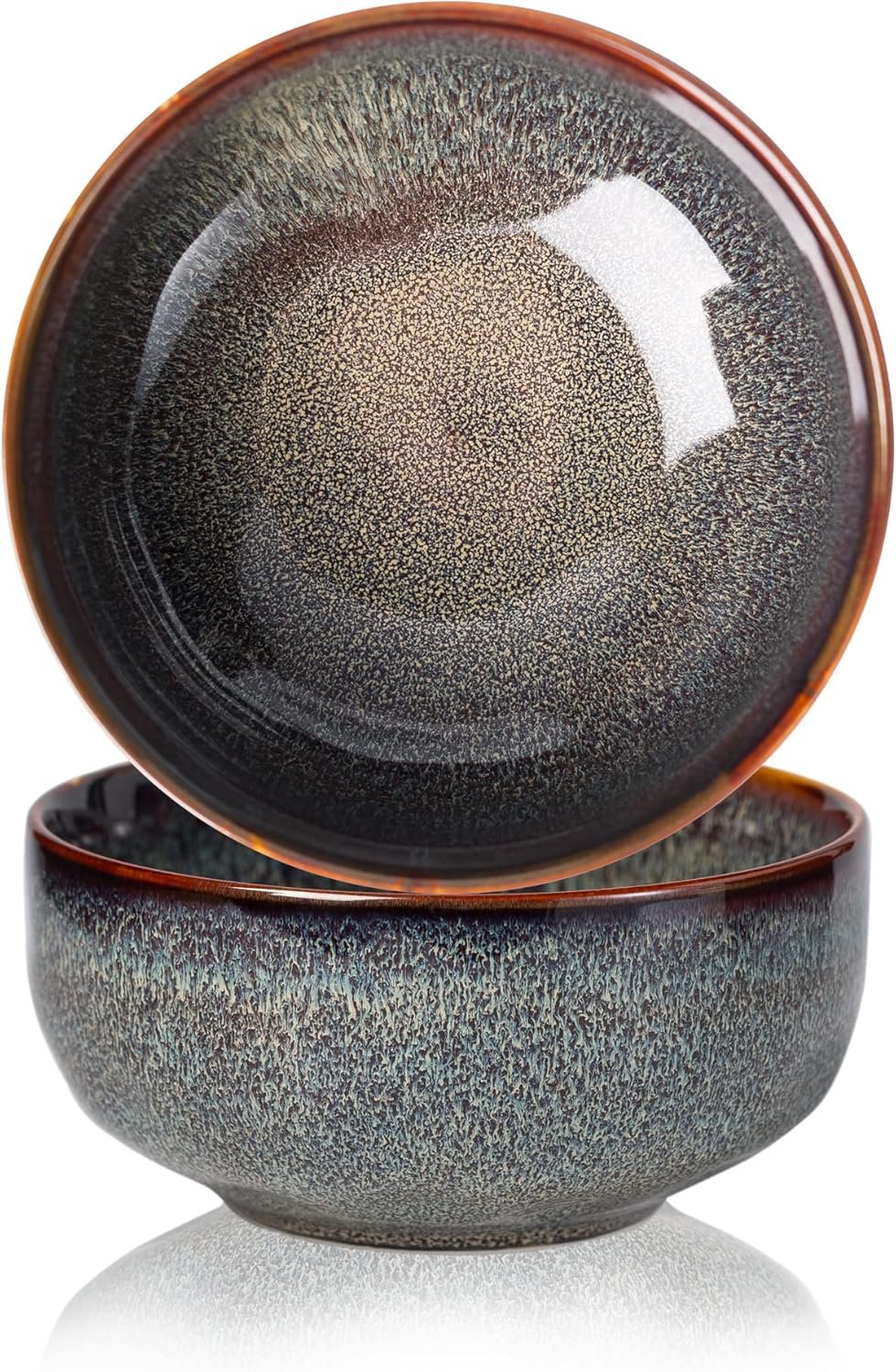 81iyrQm1sOL._AC_SL1500_.jpg 22 Ounce Serving Bowls Set - Ceramic Bowl Set of 2-5.75 inch for Salad, Soup,Cereal Bowls for Kitchen - Image 1