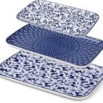 Porcelain Serving Trays for Party, Serving Platters Set of 3,Serving Dishes for Entertaining, Ceramic Party Trays and Platters for Serving Food, 16"/14"/12" Inch, Series