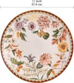 Blooming Moment Dinner Plates Set of 4, 11 Inch Large Ceramic Plates for Pasta, Steak, Stylish Serving Dishes, Microwave and Dishwasher Safe, Gift for Housewarming and Thanksgiving - Image 2